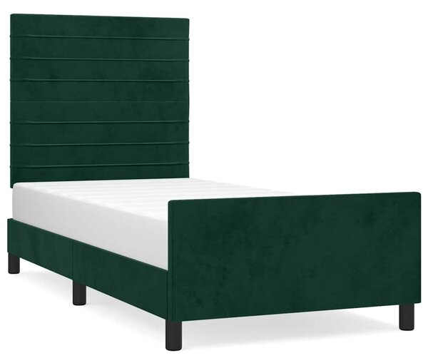 Rám postele bez matrace tmavě zelená 80 x 200 cm samet 3125785