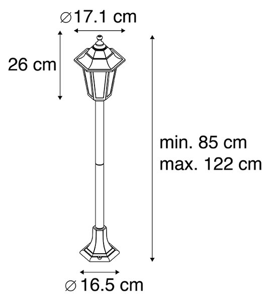 Chytrá lucerna černá 122 cm vč. Wifi ST64 - New Haven