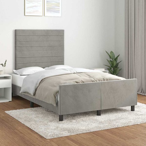 Rám postele bez matrace světle šedá 120 x 200 cm samet 3125806