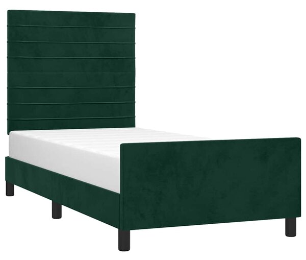 Rám postele bez matrace tmavě zelená 80 x 200 cm samet 3125785