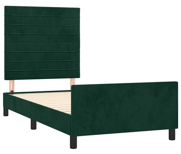 Rám postele bez matrace tmavě zelená 80 x 200 cm samet 3125785