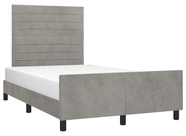 Rám postele bez matrace světle šedá 120 x 200 cm samet 3125806