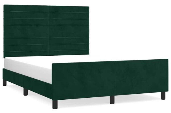 Rám postele bez matrace tmavě zelená 140 x 190 cm samet 3125815