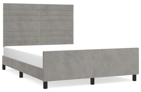 Rám postele bez matrace světle šedý 140 x 190 cm samet 3125812