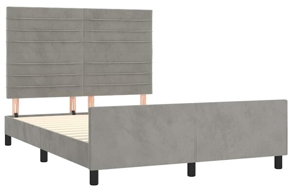 Rám postele bez matrace světle šedý 140 x 190 cm samet 3125812