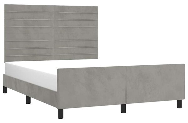 Rám postele bez matrace světle šedý 140 x 190 cm samet 3125812
