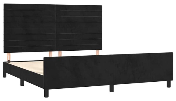 Rám postele bez matrace černý 160 x 200 cm samet 3125826