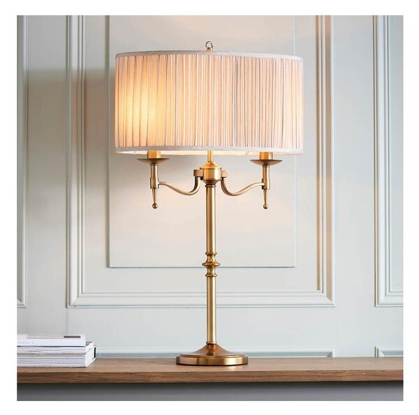 Endon 63648 - Stolní lampa STANFORD 2xE14/40W/230V mosaz/béžová