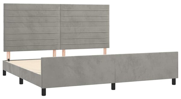 Rám postele bez matrace světle šedý 200 x 200 cm samet 3125836