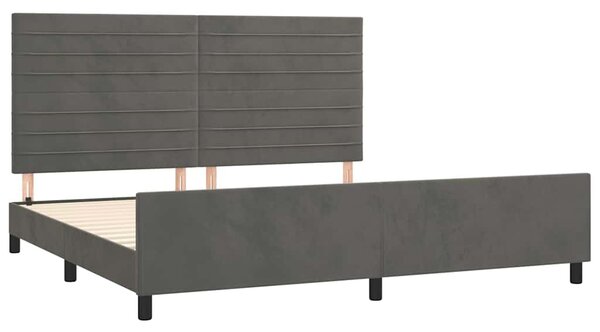 Rám postele bez matrace tmavě šedý 200 x 200 cm samet 3125837