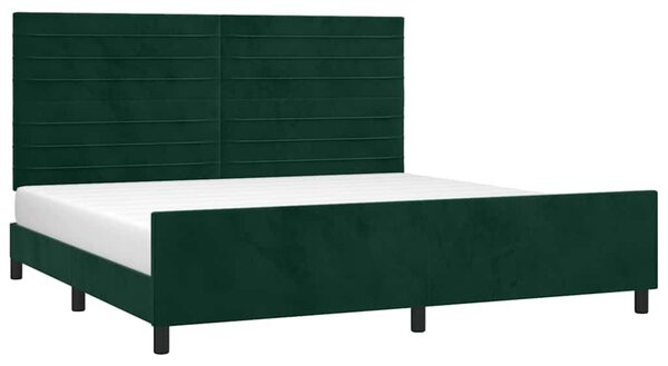 Rám postele bez matrace tmavě zelená 200 x 200 cm samet 3125839