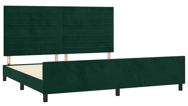 Rám postele bez matrace tmavě zelená 200 x 200 cm samet 3125839