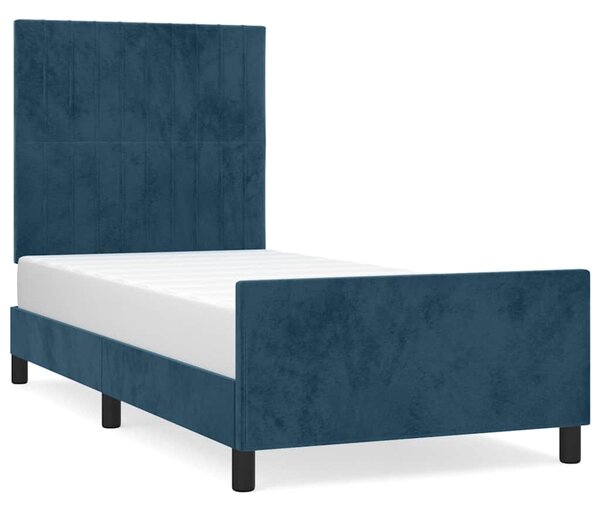 Rám postele bez matrace tmavě modrý 90x190 cm samet 3125853