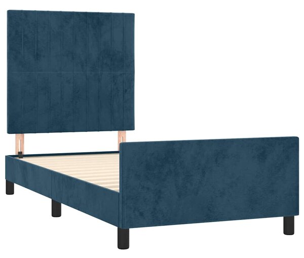 Rám postele bez matrace tmavě modrý 90x190 cm samet 3125853