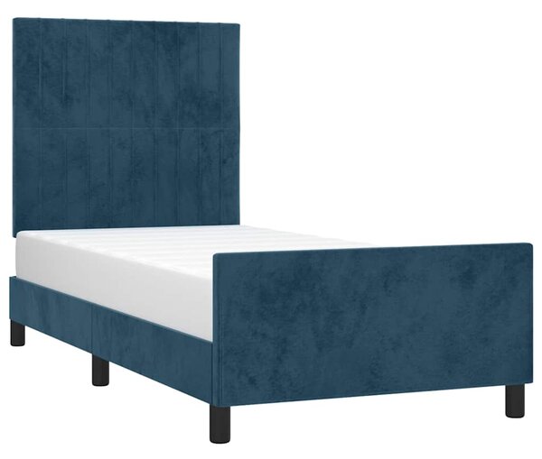 Rám postele bez matrace tmavě modrý 90x190 cm samet 3125853