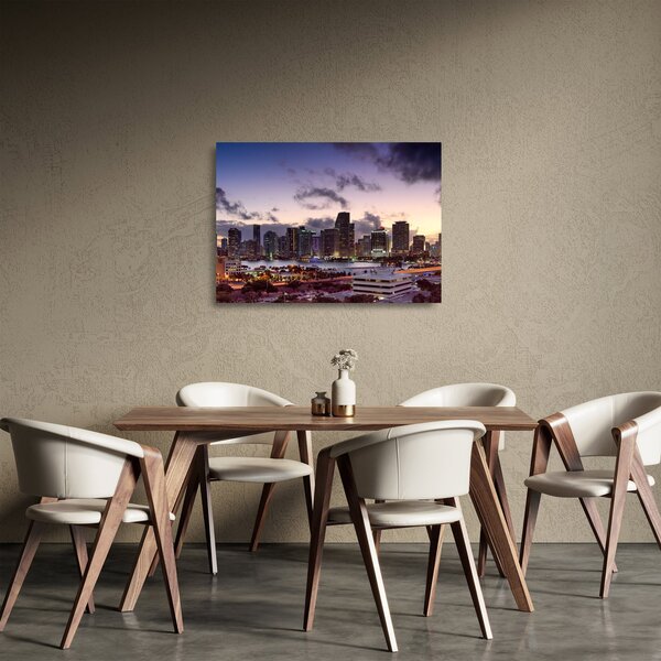 Skleněný obraz metropole s mrakodrapy (70x50 cm)