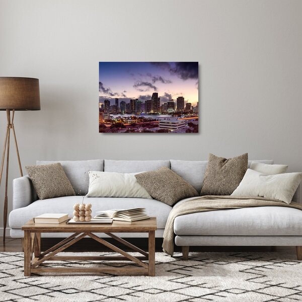 Skleněný obraz metropole s mrakodrapy (70x50 cm)