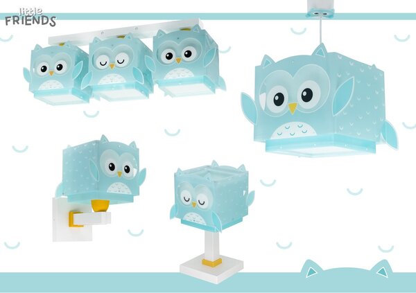 Dalber 64391 LITTLE OWL - Dětská stolní lampička s motivem sovičky + Dárek LED žárovka (Stolní lampička pro děti se sovičkou)
