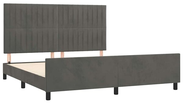 Rám postele bez matrace tmavě šedý 160 x 200 cm samet 3125886
