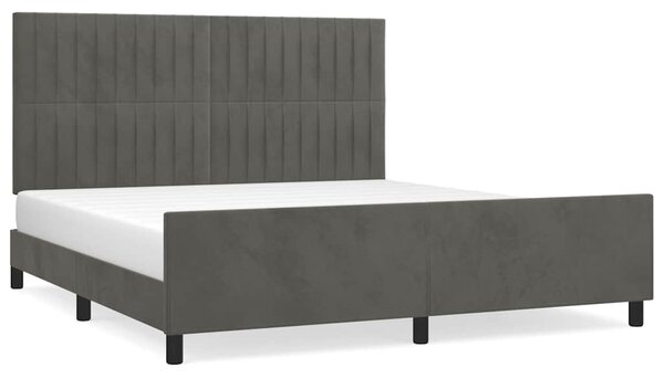 Rám postele bez matrace tmavě šedý 160 x 200 cm samet 3125886
