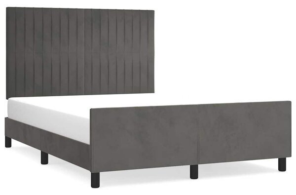 Rám postele bez matrace tmavě šedý 140 x 190 cm samet 3125874