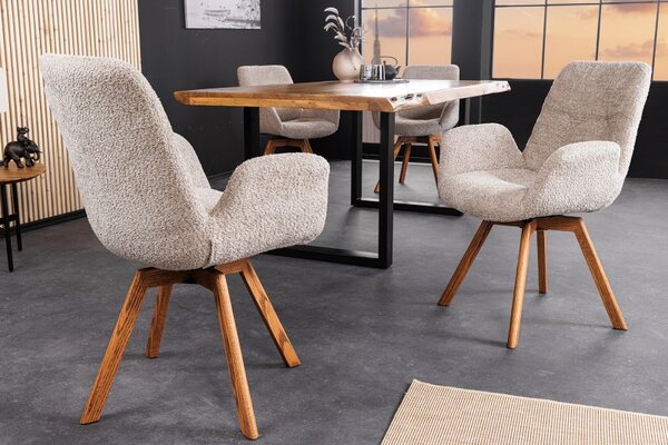 Designová otočná židle Yanisin béžová