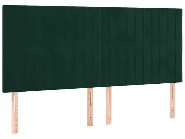 Rám postele bez matrace tmavě zelená 200 x 200 cm samet 3125900