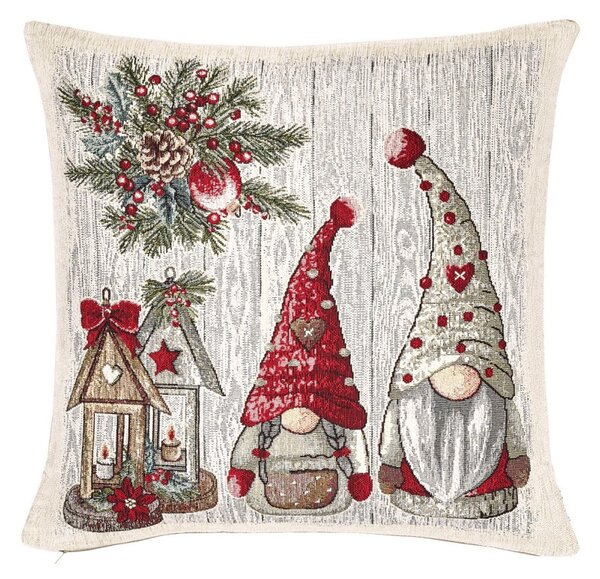Vánoční gobelínový povlak na polštář skřítci Chenille IT020 Barva Vícebarevná Rozměry 42x42 cm
