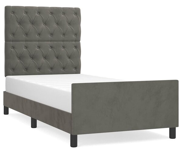 Rám postele bez matrace tmavě šedá 80 x 200 cm samet 3125905