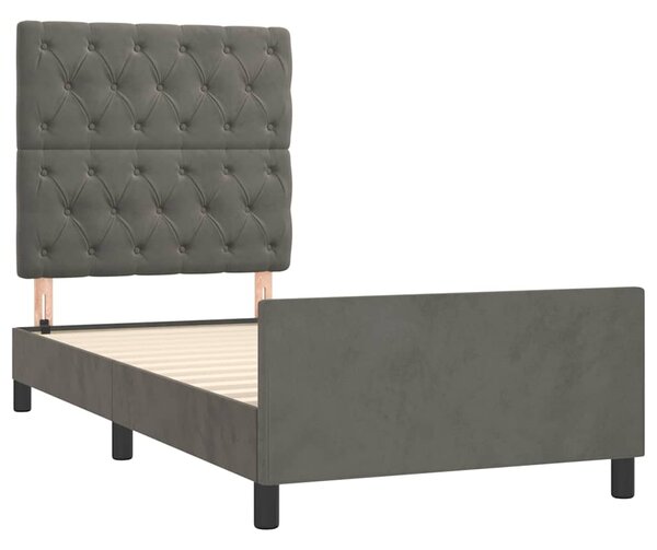 Rám postele bez matrace tmavě šedá 80 x 200 cm samet 3125905