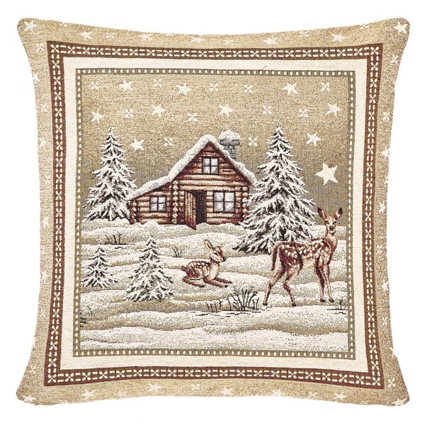 Gobelínový povlak na polštář Chenille IT030 Barva Béžová Rozměry 42x42 cm