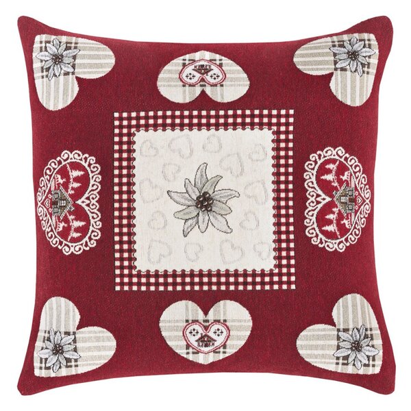 Gobelínový povlak na polštář Chenille IT026 Barva Rudá Rozměry 42x42 cm