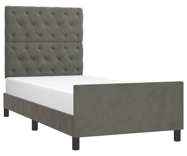 Rám postele bez matrace tmavě šedá 80 x 200 cm samet 3125905