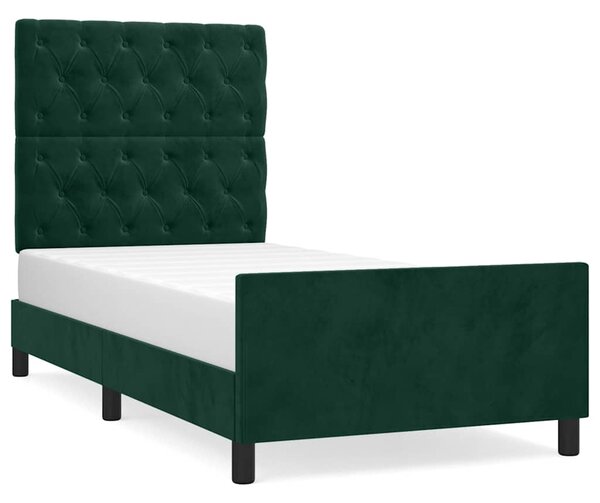 Rám postele bez matrace tmavě zelená 80 x 200 cm samet 3125907