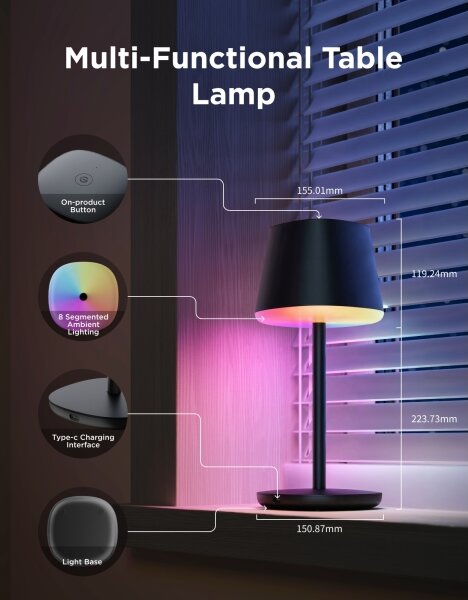 Govee - LED RGBICWW Stmívatelná stolní lampa CLASSIC MATTER LED/10W/5V Wi-Fi