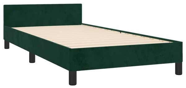 Rám postele bez matrace tmavě zelená 80 x 200 cm samet 3125907