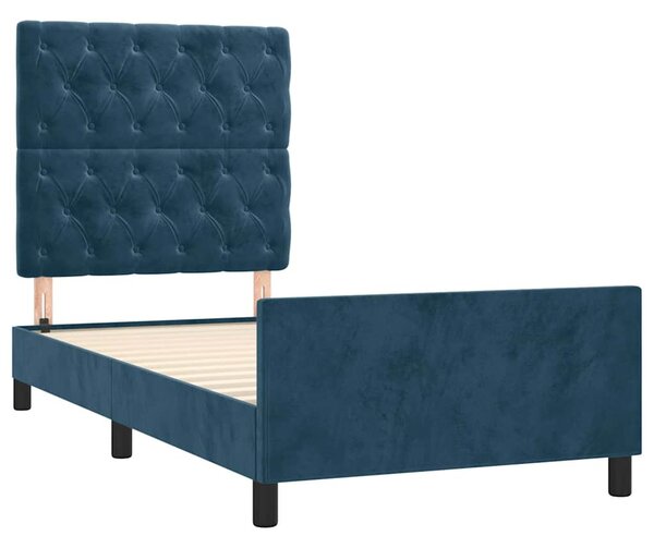 Rám postele bez matrace tmavě modrý 80x200 cm samet 3125908