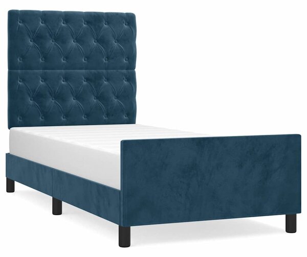 Rám postele bez matrace tmavě modrý 80x200 cm samet 3125908
