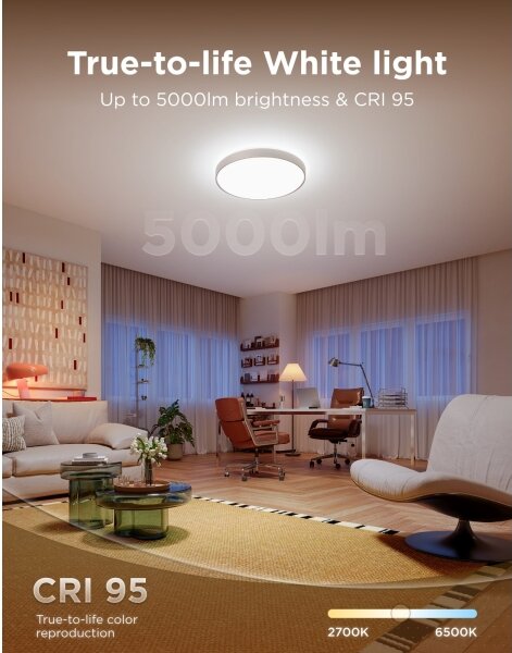 Govee - LED RGBICWW Stm stropní svítidlo LED/55W/230V pr. 53 cm Matter Wi-Fi