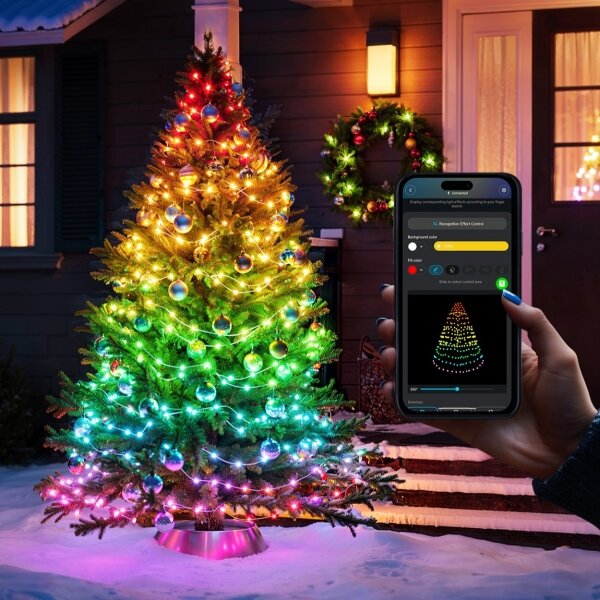 Govee - LED RGBICW Venkovní vánoční řetěz 2700-6500K 20m Wi-Fi Matter IP65
