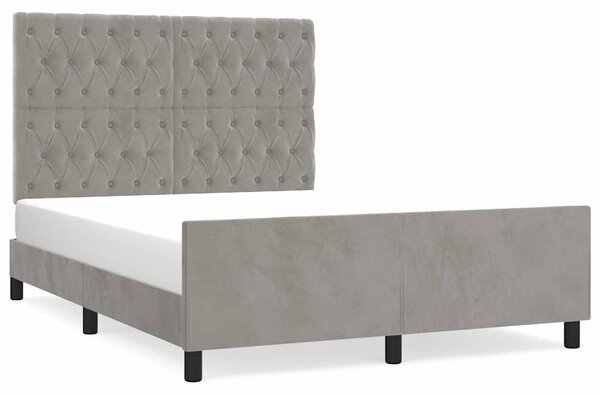 Rám postele bez matrace světle šedý 140 x 190 cm samet 3125934