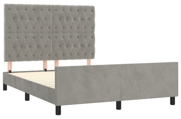 Rám postele bez matrace světle šedý 140 x 190 cm samet 3125934
