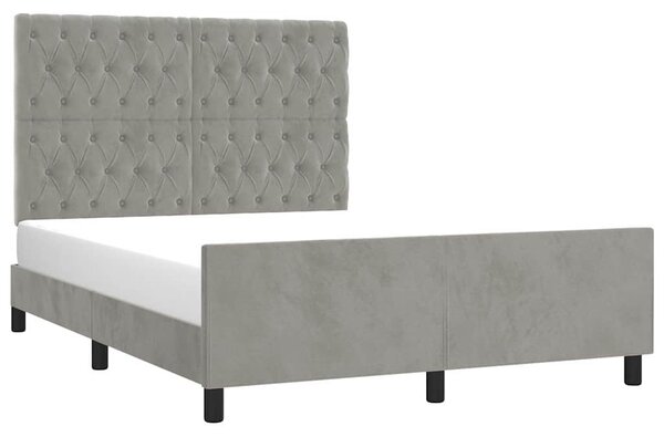 Rám postele bez matrace světle šedý 140 x 190 cm samet 3125934