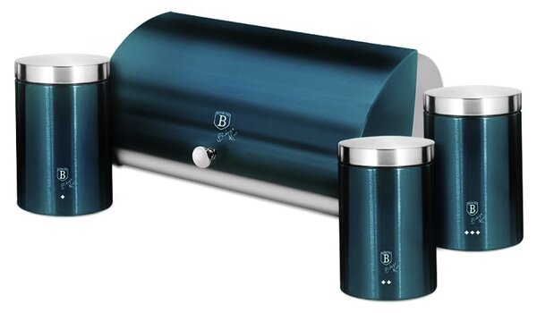 Chlebník a sada dóz 4 ks Aquamarine Metallic Line