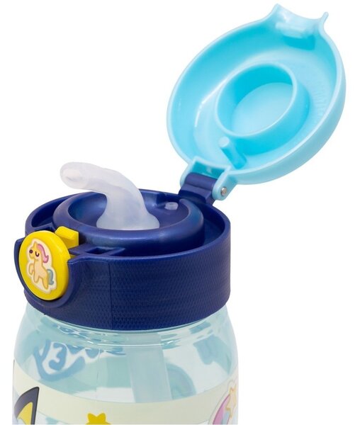 Plastová láhev na pití s brčkem a víčkem Bluey | Bez BPA, objem 510 ml