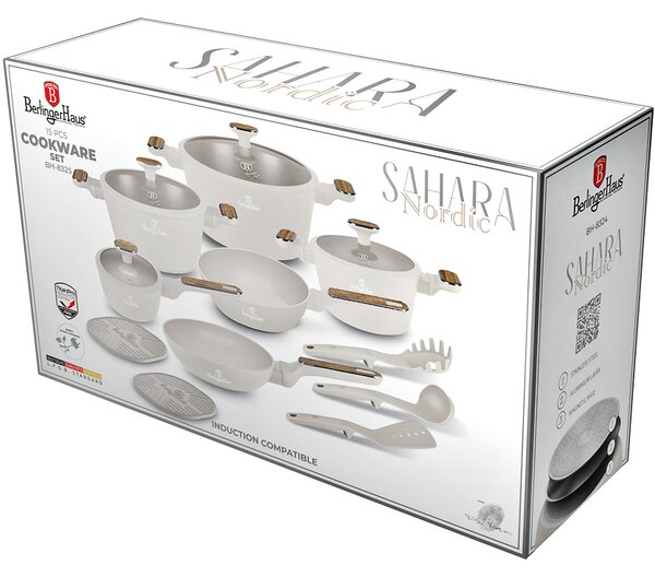 Sada nádobí s titanovým povrchem 15 ks Sahara Nordic Collection