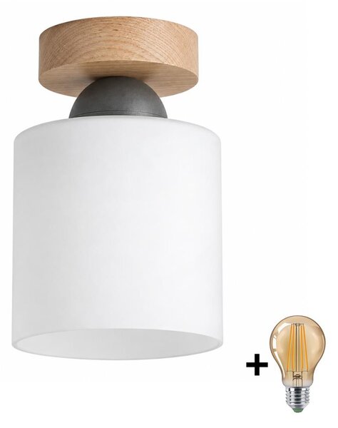 BRILAGI - LED Stropní svítidlo RETRO GLASS 1xE27/60W/230V pr. 10 cm dub/bílá
