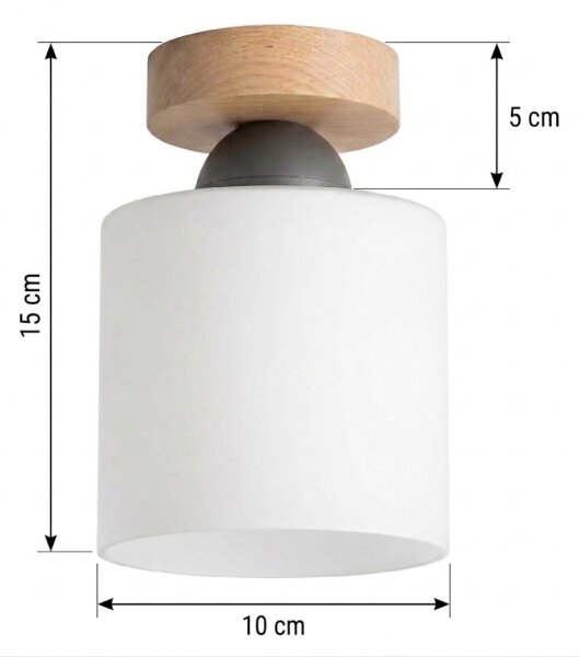 BRILAGI - LED Stropní svítidlo RETRO GLASS 1xE27/60W/230V pr. 10 cm dub/bílá