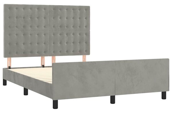 Rám postele bez matrace světle šedý 140 x 190 cm samet 3125995