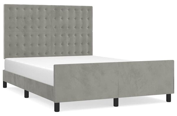 Rám postele bez matrace světle šedý 140 x 190 cm samet 3125995
